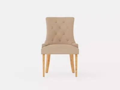 Victoria Armchair Beige Vintage Low-poly 3D model