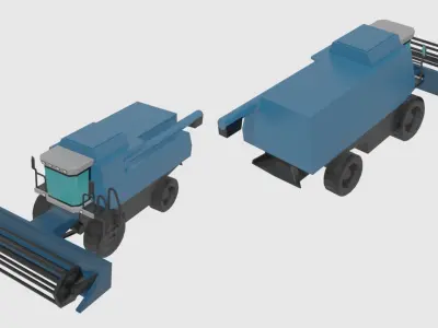 low-poly model combine harvester 3D model