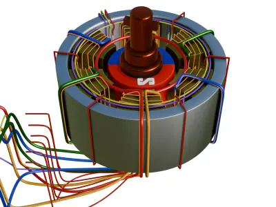 BRUSHLESS DC MOTOR 3D MODEL Low-poly 3D model