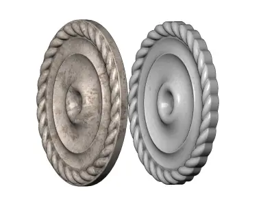 Round Rope Rosette  plaster molding 3D print model