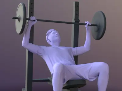 Dan 10486 - Fitness Man Low-poly 3D model