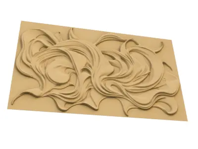 modern panel wall decor set wall relief mural CNC 93 3D model