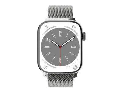 Apple Watch 8 Series - Silver Stainless Steel Milanese Loop 3D model