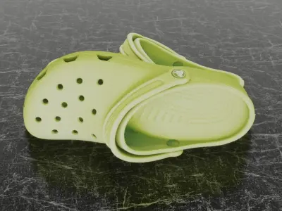 CROCS 3D FLIP-FLOP - YELLOW - SLIPPERS Low-poly 3D model