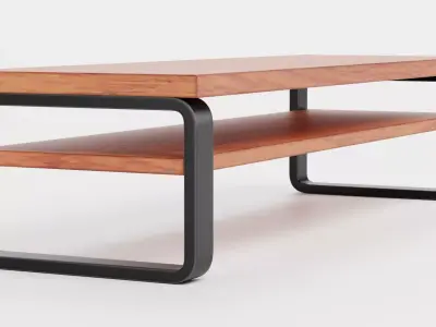 TV Table V1 - Universal Wooden Console Low-poly 3D model