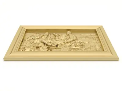 Panel 1 - Resting Hunters 3D model