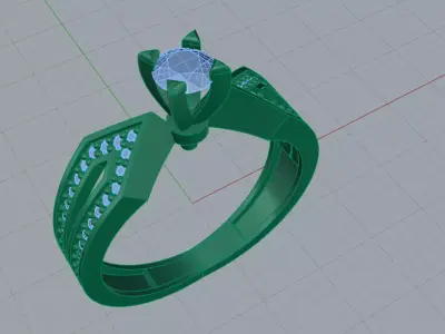 Elegant Diamond Ring Jewelry Gold 3D print model purchase