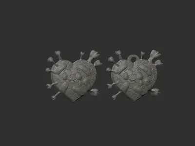painfull heart decor  3D print model
