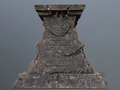 Lion fountain Low-poly 3D model