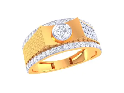 Mens gemstone diamond men Ring with details images 24 3D print model