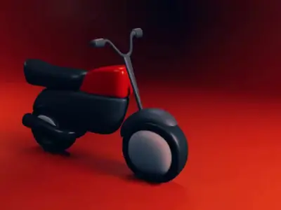 Bike low poly 3d model Low-poly 3D model