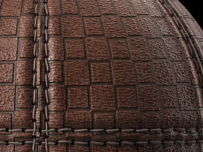 Leather Materials 33- Stitched Leather By Sbsar  Texture