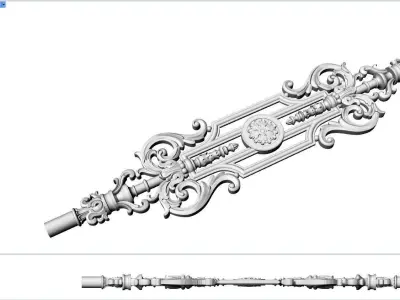 Luxury Baroque Staircases Spindles 3D model