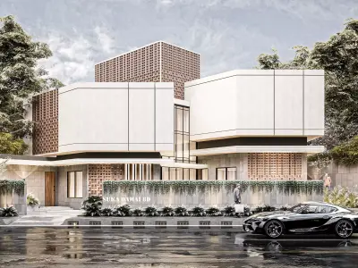 Modern Scene Exterior 3D Model 3D model