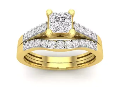 AV 650 Diamond Ladies Bridal Engagement Ring Set 3D print model