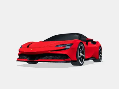 Ferrari SF90 Stradale 2021 Low-poly 3D model