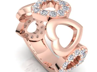 Woman Diamond Ring 3d Model Print  3D print model