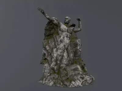 Man statue 1  Low-poly 3D model