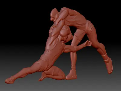 wrestling 3D print model