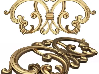Carved Plaster Molding Decoration 034 Low-poly 3D model