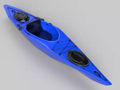 Blue Kayak 3D model