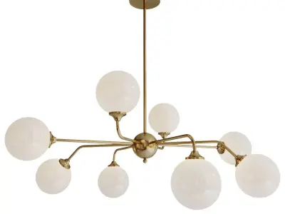 Luxury Glass Ball 8 Chandelier 3D model