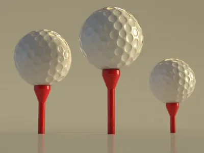 SPORT---GOLF---Ball golf ball on tee Free low-poly 3D model