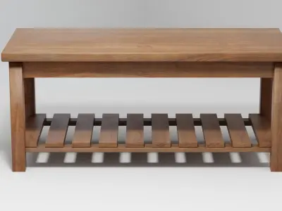 Rustic Wooden Coffee Table 3D model