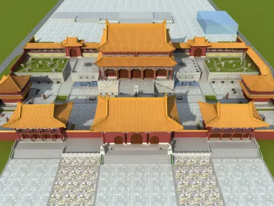 China temples church Historical sites palace 3D model buy