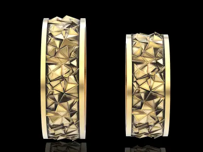 Spiky ring  gold jewelry printable 3D model 3D print model