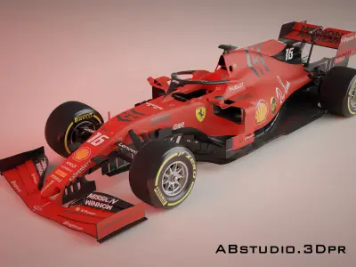 F1 Formula 1 car Ferrari Leclerc 3D model