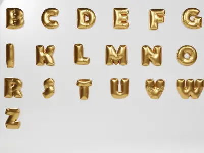 Ballons letters Symbols Numbers Pack 3D model