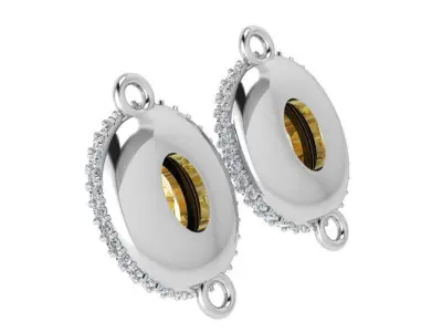 Oval Halo Earring 4131 3D print model