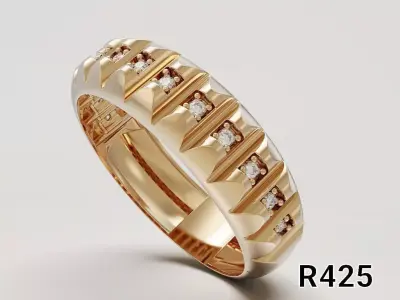 Delicate jeweled ring 3D print model