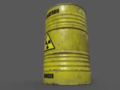 Barrel radiation - PBR Game Ready model Low-poly 3D model