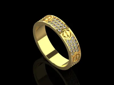 Love Diamonds Ring 20 Size N159 3D print model