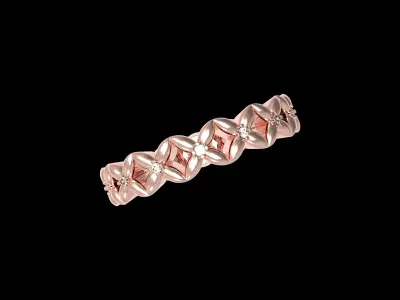 Eternity Flower Ring With Diamond Free 3D print model
