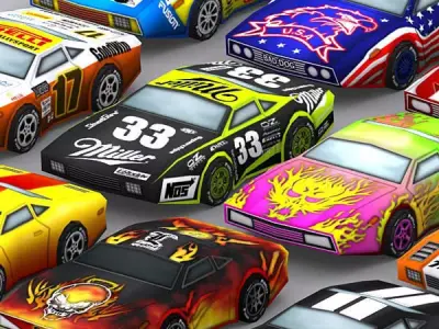 3DRT - Road Rush Muscle Cars  Low-poly 3D model