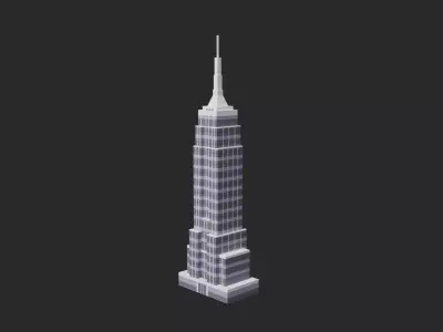 Skyscraper empire state building Free low-poly 3D model