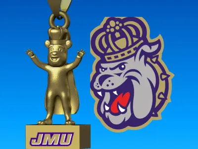NCAA - Necklaces James Madison Dukes - Hanging Figurine 3D print model