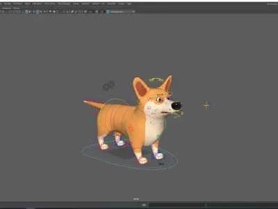 Cartoon dog Corgi 3D model 3D model