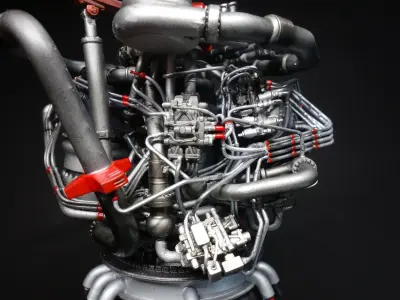 RS-25 Space Shuttle Rocket Engine 3Dprint model 3D print model