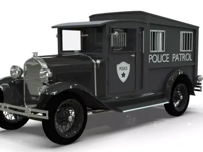 Vintage Police Patrol 1930 Low-poly 3D model