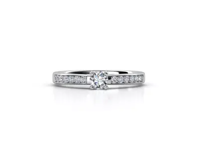 ZDR028 solitaire diamond ring gold 3D print model