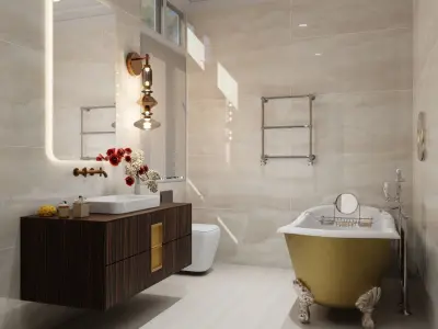 Bathroom Design 2 Blender 2-8 Cycles File 3D model