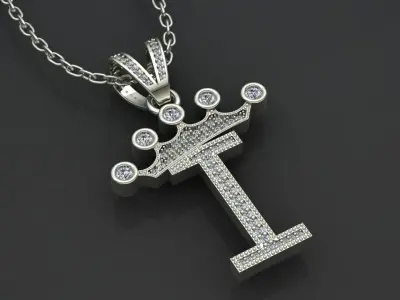 I letter pendant 3D print model