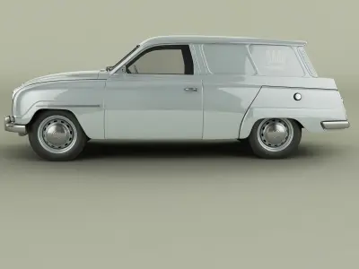 SAAB 95 Van 3D model