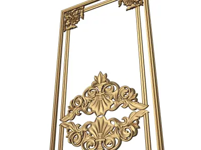 Boiserie Carved Decoration Panel 09 Low-poly 3D model