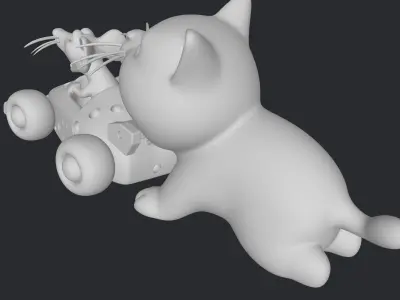 cheese f1 car mouse and cat 3D print model