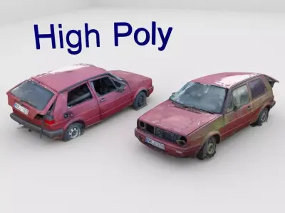 Golf Mk II Spring Edition Low-poly 3D model